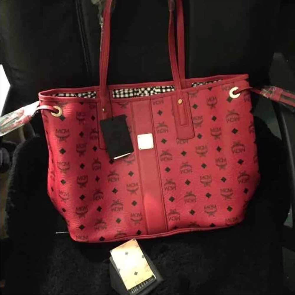 Brand new mcm red tote